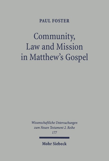 Community, Law and Mission in Matthew's Gospel main product photo
