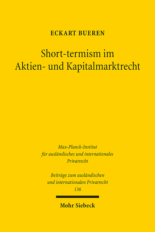 Short-termism im Aktien- und Kapitalmarktrecht main product photo