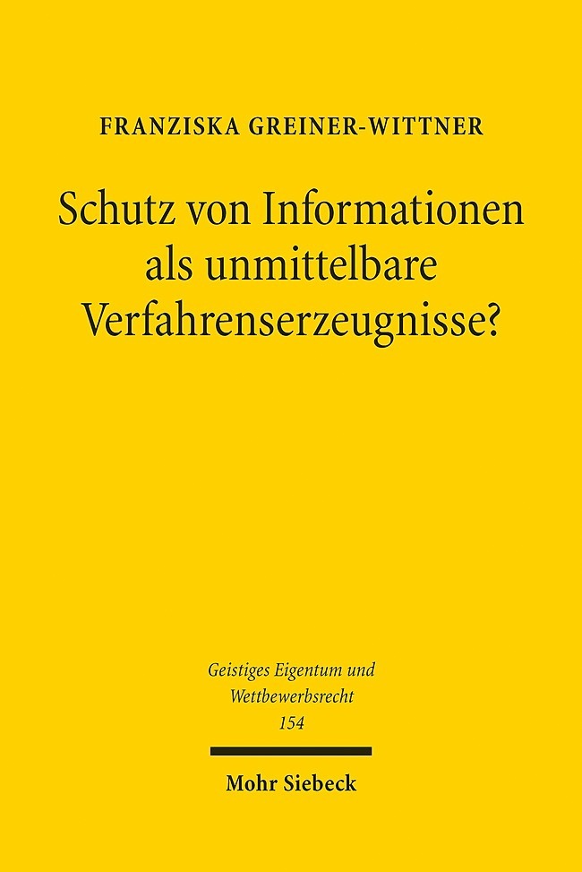 Schutz von Informationen als unmittelbare Verfahrenserzeugnisse? main product photo