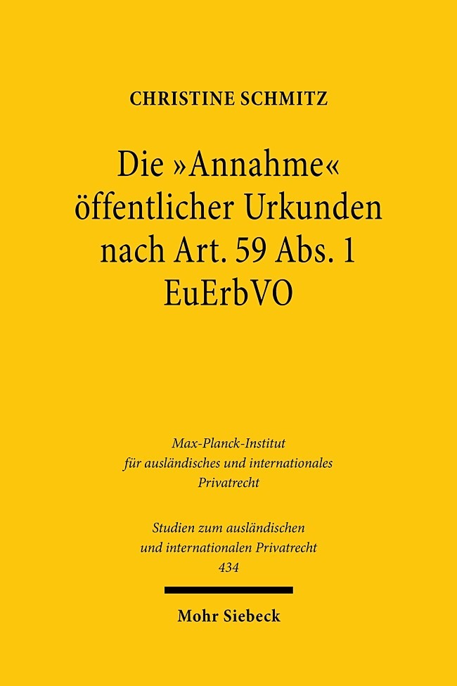 Die "Annahme" öffentlicher Urkunden nach Art. 59 Abs. 1 EuErbVO main product photo