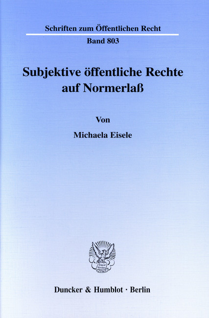 Subjektive öffentliche Rechte auf Normerlaß. main product photo