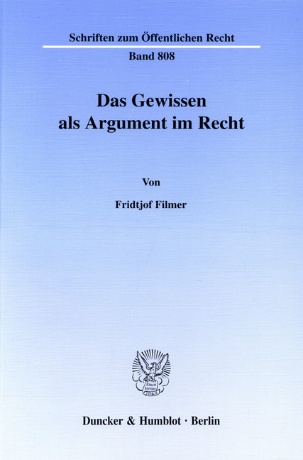 Das Gewissen als Argument im Recht. main product photo
