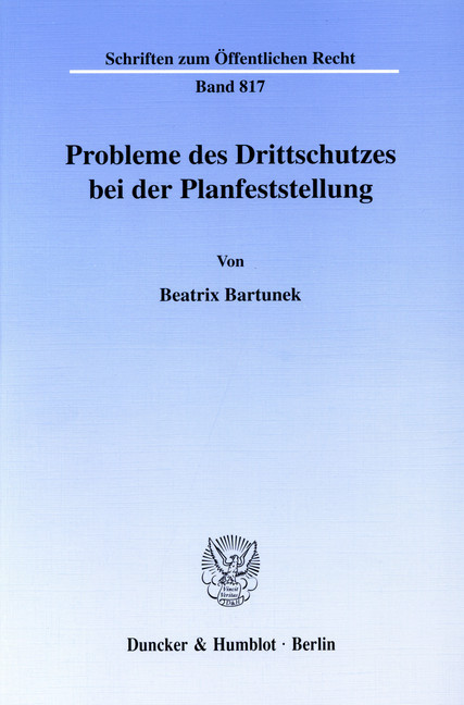 Probleme des Drittschutzes bei der Planfeststellung. main product photo