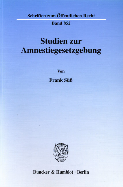 Studien zur Amnestiegesetzgebung. main product photo