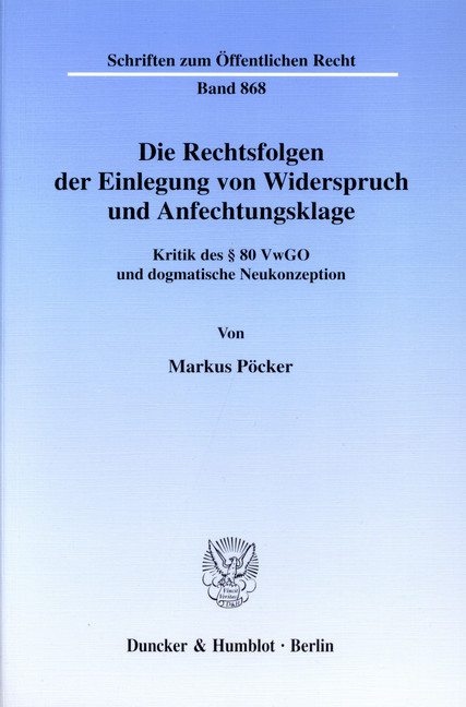 Die Rechtsfolgen der Einlegung von Widerspruch und Anfechtungsklage. main product photo
