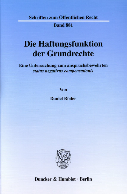 Die Haftungsfunktion der Grundrechte. main product photo