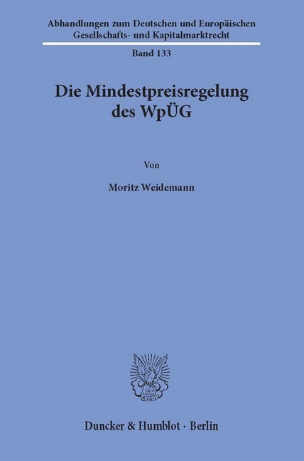 Die Mindestpreisregelung des WpÜG. main product photo