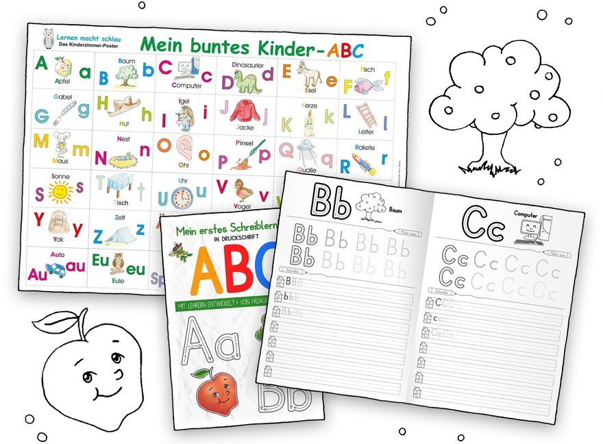Mein buntes Kinder-ABC-Set in Druckschrift, m. 1 Buch, m. 1 Beilage, 2 Teile main product photo