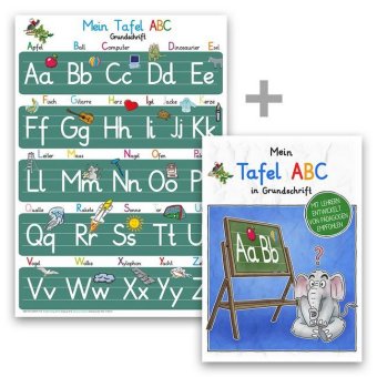 Mein Tafel-ABC Grundschrift Lernposter DIN A4 + Schreiblernheft DIN A5, 2 Teile