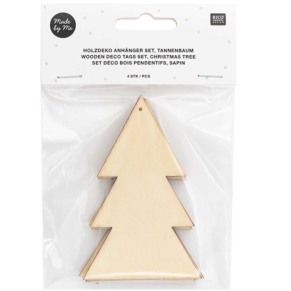 Holzdeko Anhänger Set Tannenbaum main product photo