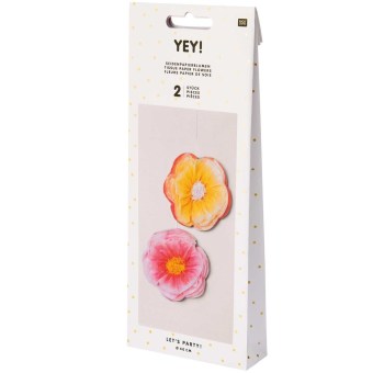 Seidenpapierblumen, Rosa/Gelb, FSC Mix