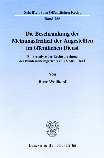 Die Beschränkung der Meinungsfreiheit der Angestellten im öffentlichen Dienst. main product photo