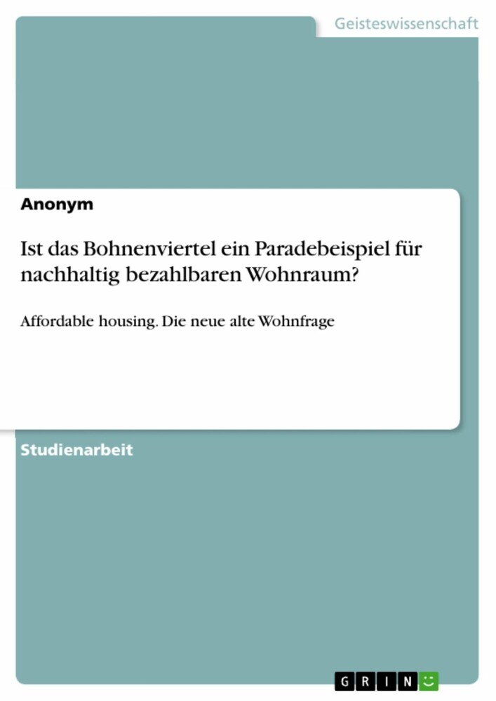 Ist das Bohnenviertel ein Paradebeispiel für nachhaltig bezahlbaren Wohnraum? main product photo