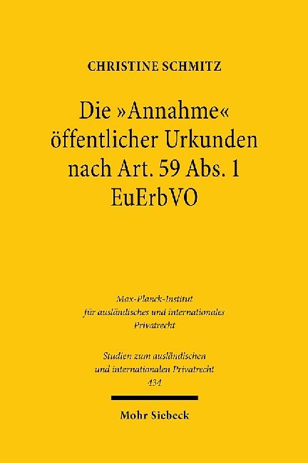 Die 'Annahme' öffentlicher Urkunden nach Art. 59 Abs. 1 EuErbVO main product photo