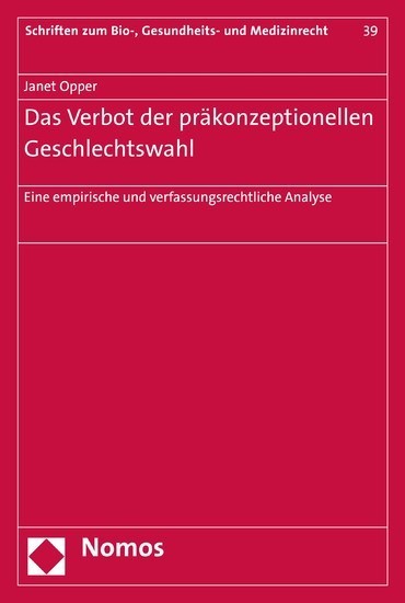 Das Verbot der präkonzeptionellen Geschlechtswahl main product photo
