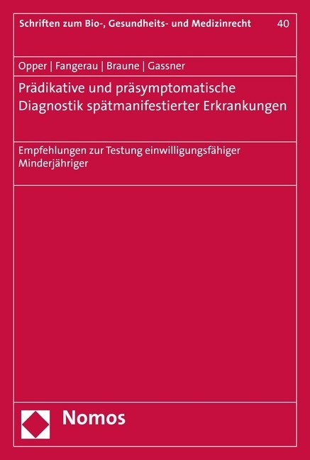 Prädiktive und präsymptomatische Diagnostik spätmanifestierender Erkrankungen main product photo