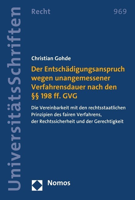 Der Entschädigungsanspruch wegen unangemessener Verfahrensdauer nach den 198 ff. GVG main product photo