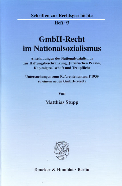 GmbH-Recht im Nationalsozialismus. main product photo