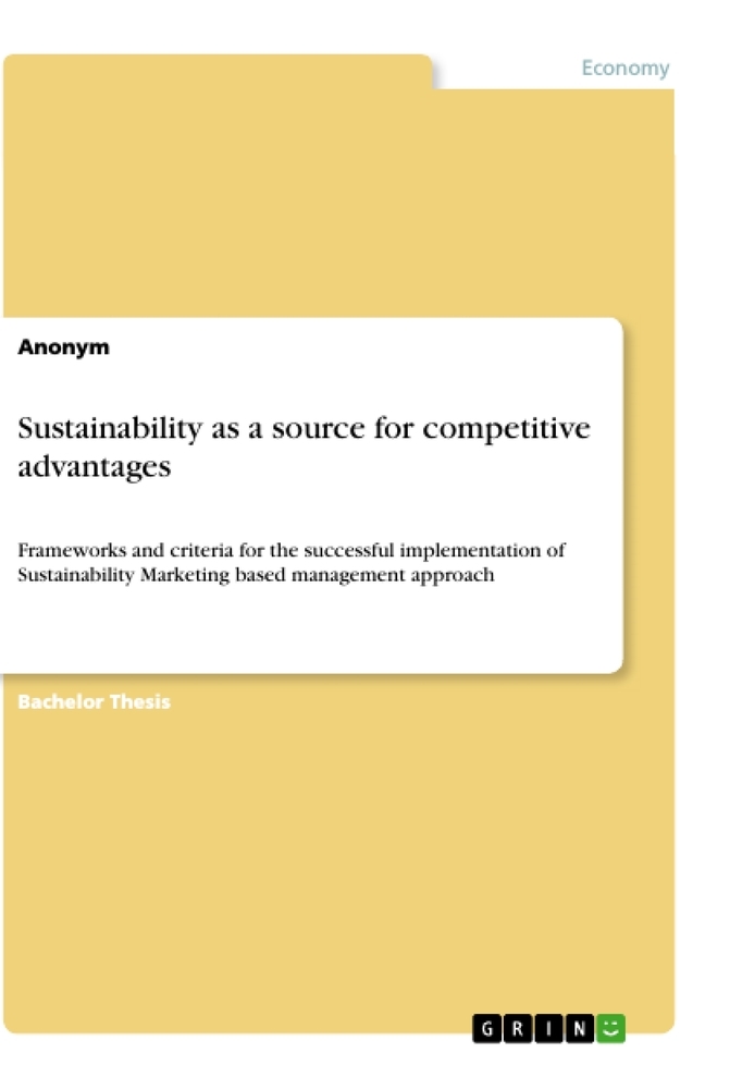 Sustainability as a source for competitive advantages main product photo