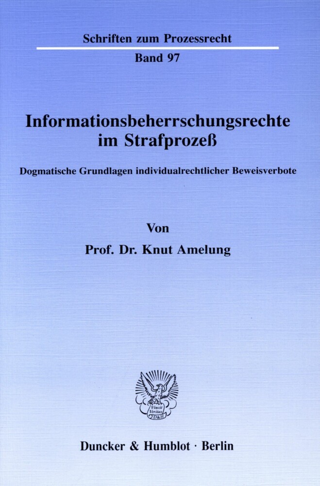 Informationsbeherrschungsrechte im Strafprozeß. main product photo