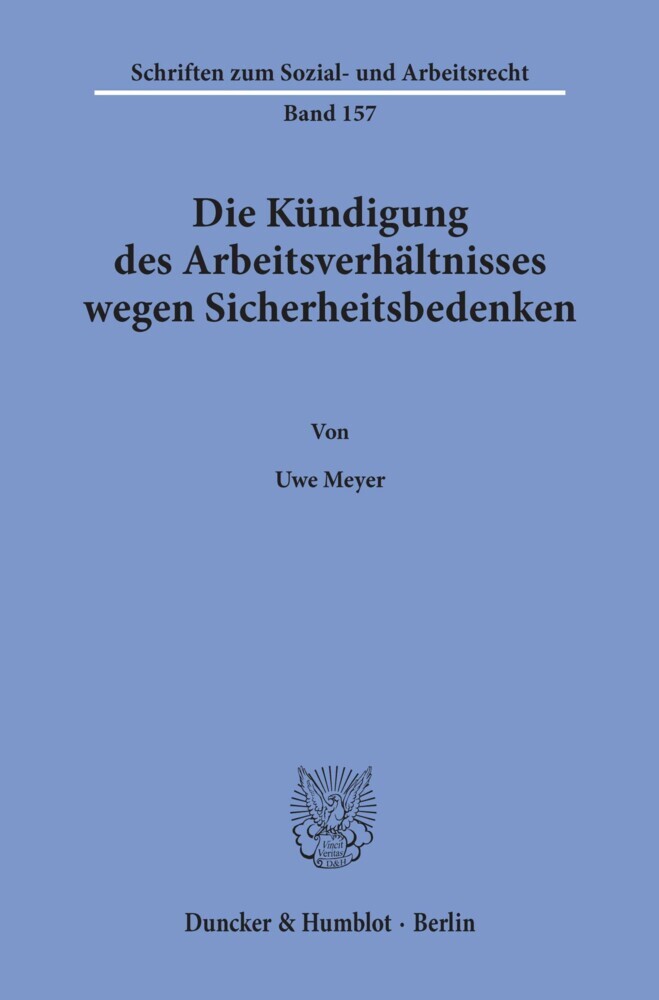 Die Kündigung des Arbeitsverhältnisses wegen Sicherheitsbedenken. main product photo