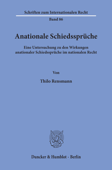 Anationale Schiedssprüche. main product photo