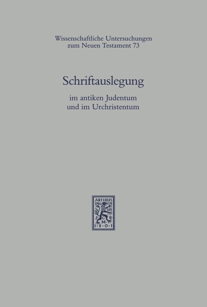Schriftauslegung im antiken Judentum und im Urchristentum main product photo