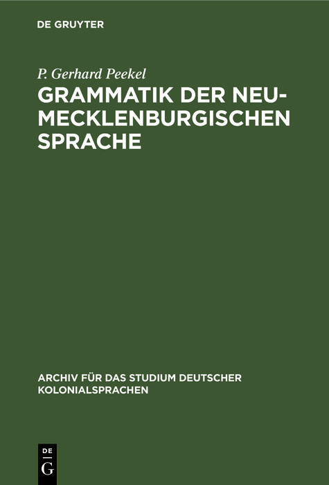 Grammatik der Neu-Mecklenburgischen Sprache main product photo