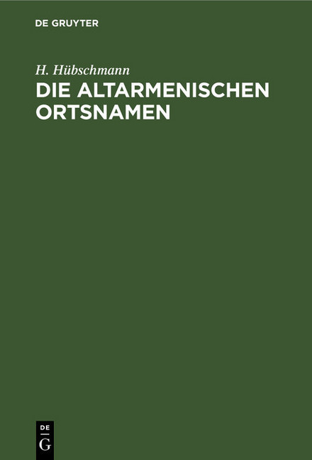 Die altarmenischen Ortsnamen main product photo
