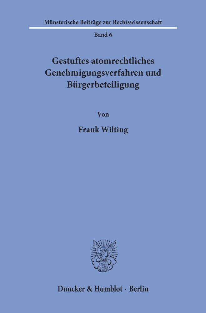 Gestuftes atomrechtliches Genehmigungsverfahren und Bürgerbeteiligung. main product photo