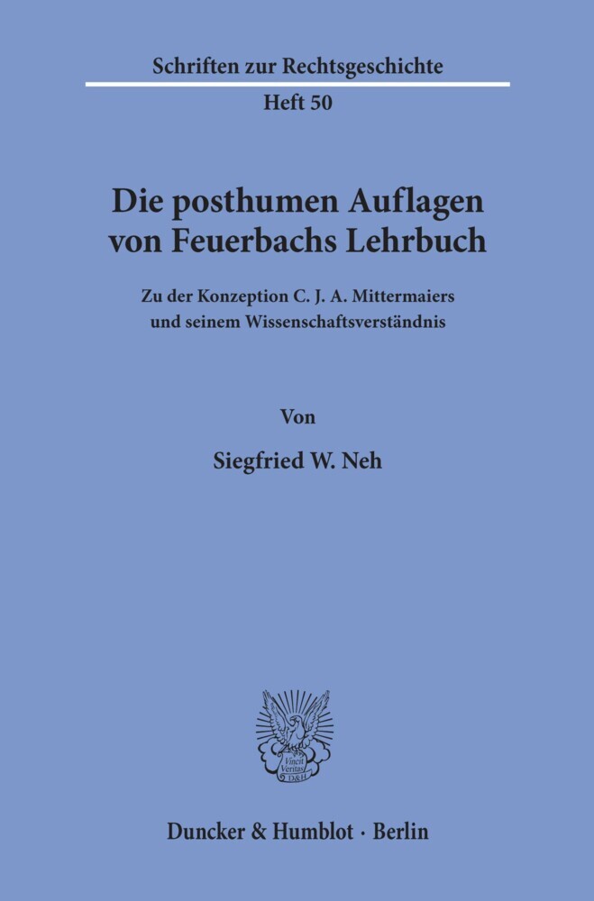 Die posthumen Auflagen von Feuerbachs Lehrbuch. main product photo