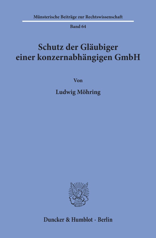 Schutz der Gläubiger einer konzernabhängigen GmbH. main product photo