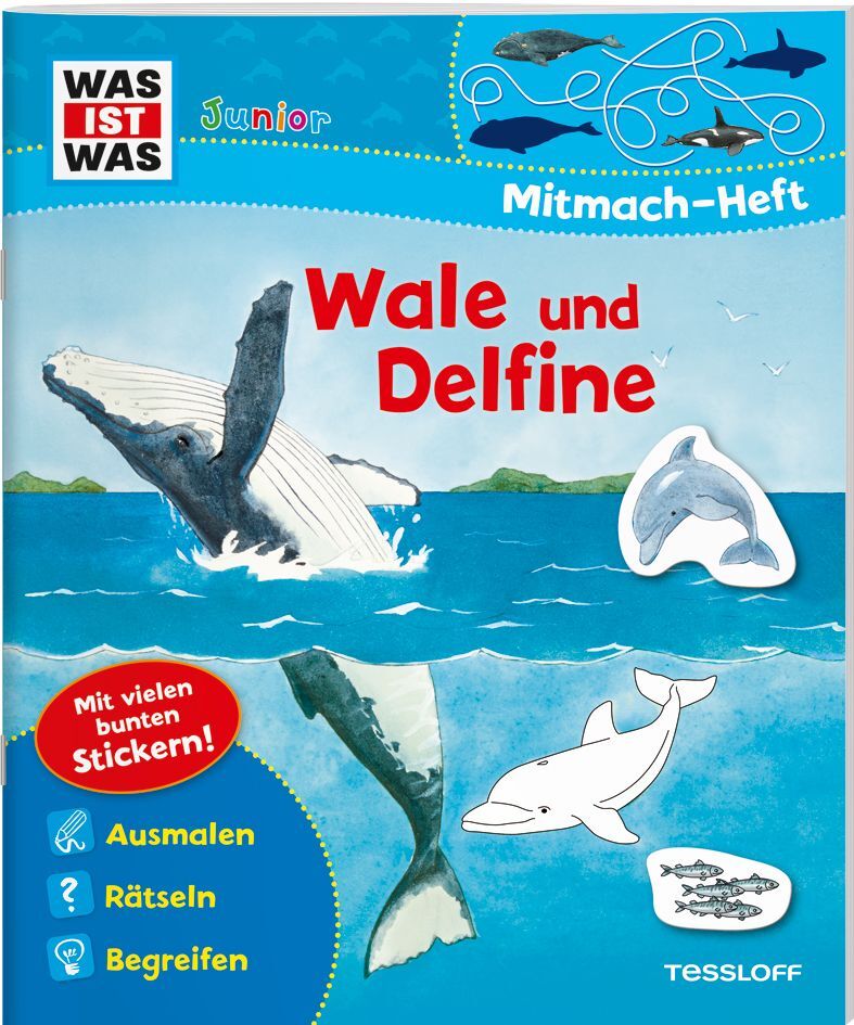 WAS IST WAS Junior Mitmach-Heft. Wale und Delfine. main product photo
