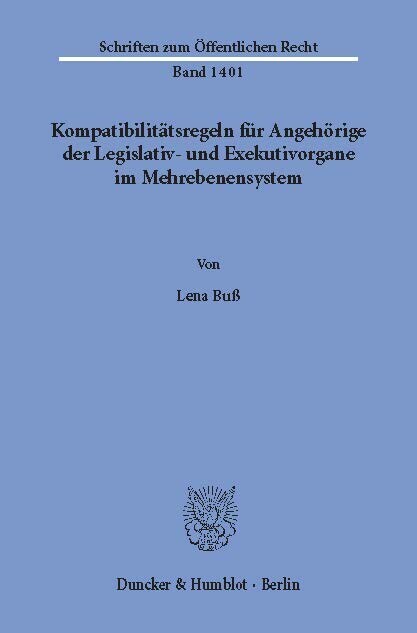Kompatibilitätsregeln für Angehörige der Legislativ- und Exekutivorgane im Mehrebenensystem. main product photo