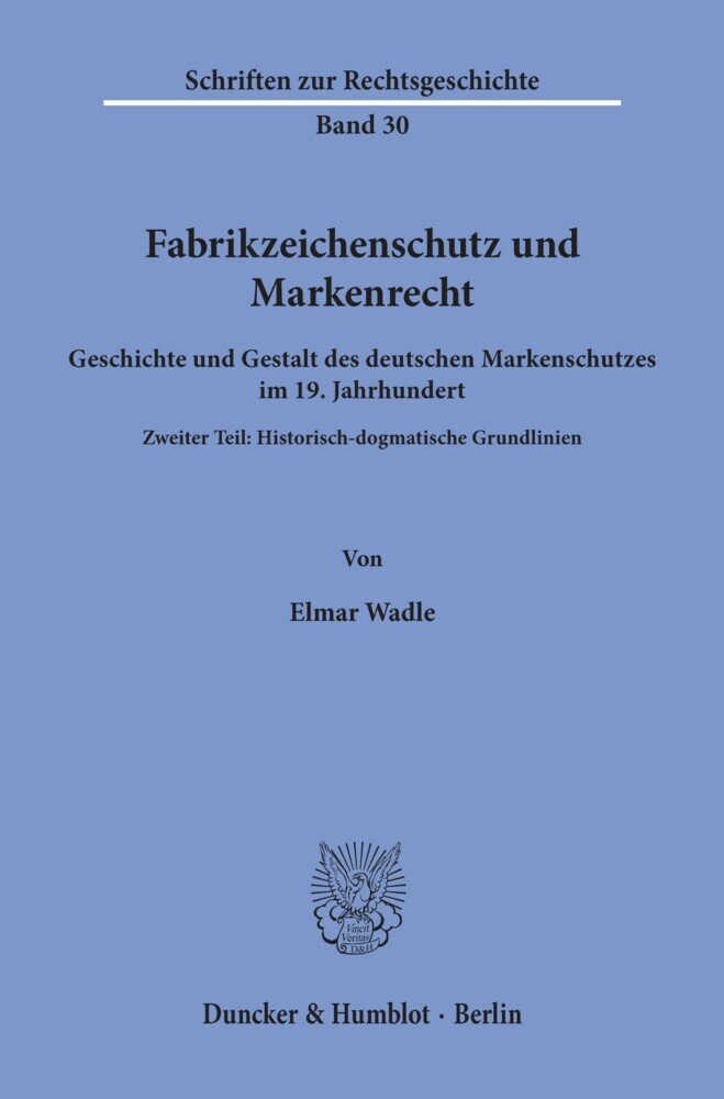 Fabrikzeichenschutz und Markenrecht. main product photo