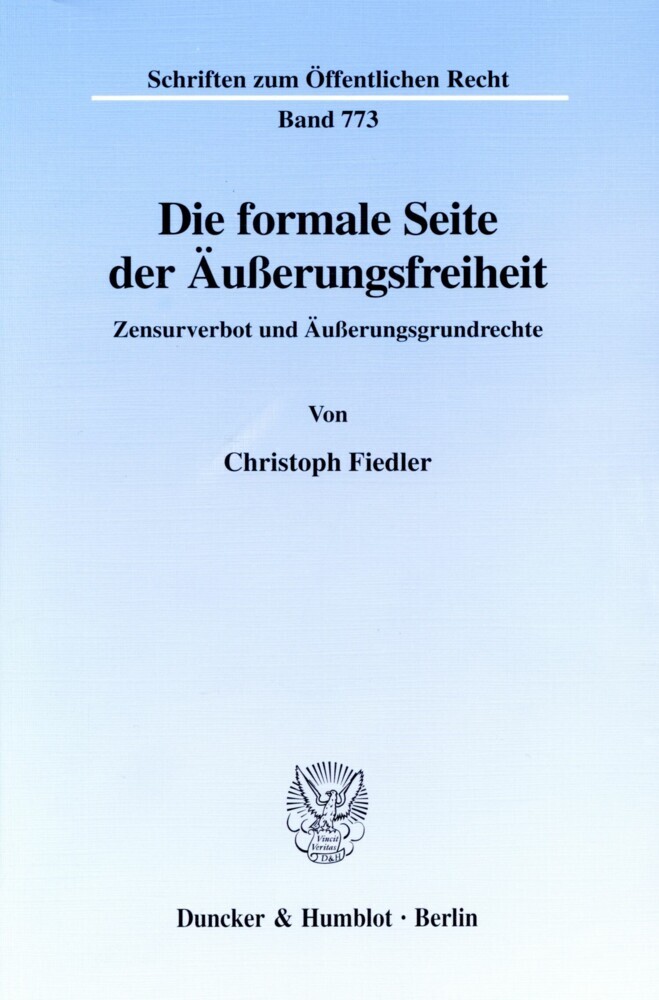 Die formale Seite der Äußerungsfreiheit. main product photo