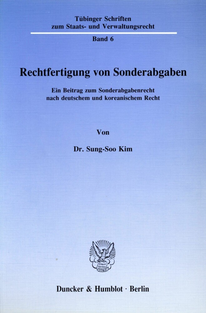 Rechtfertigung von Sonderabgaben. main product photo