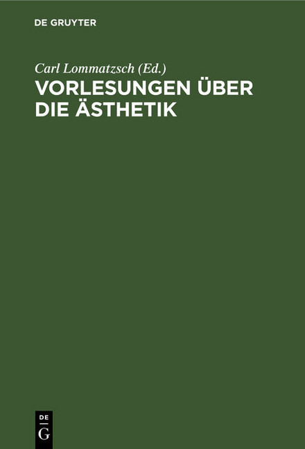 Vorlesungen über die Ästhetik main product photo