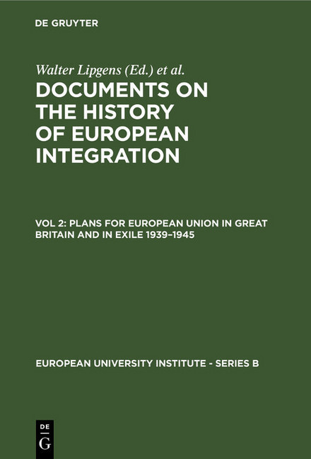 Plans for European Union in Great Britain and in Exile 1939-1945 main product photo