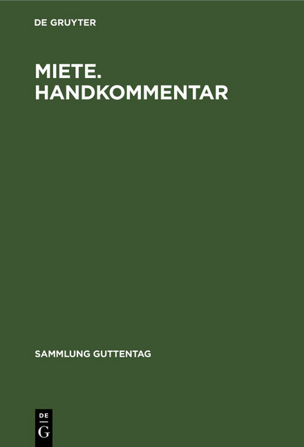 Miete. Handkommentar main product photo