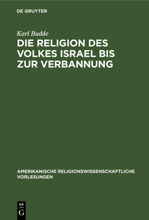 Die Religion des Volkes Israel bis zur Verbannung main product photo