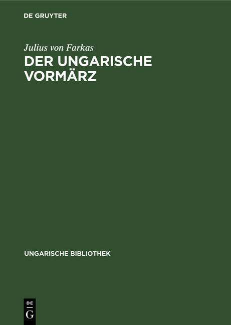 Der ungarische Vormärz main product photo