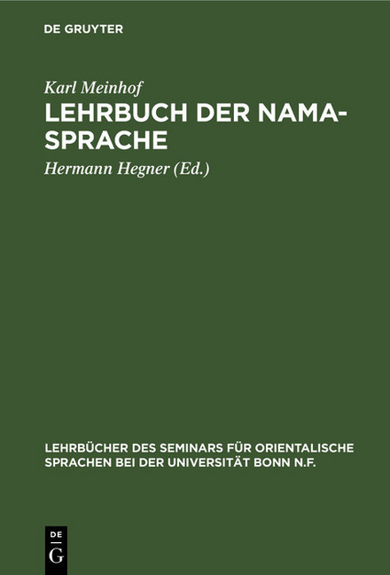 Lehrbuch der Nama-Sprache main product photo