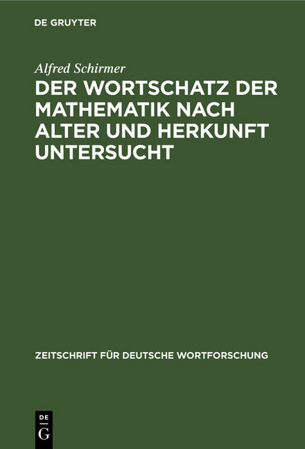 Der Wortschatz der Mathematik nach Alter und Herkunft untersucht main product photo