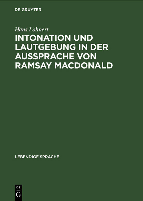 Intonation und Lautgebung in der Aussprache von Ramsay MacDonald main product photo