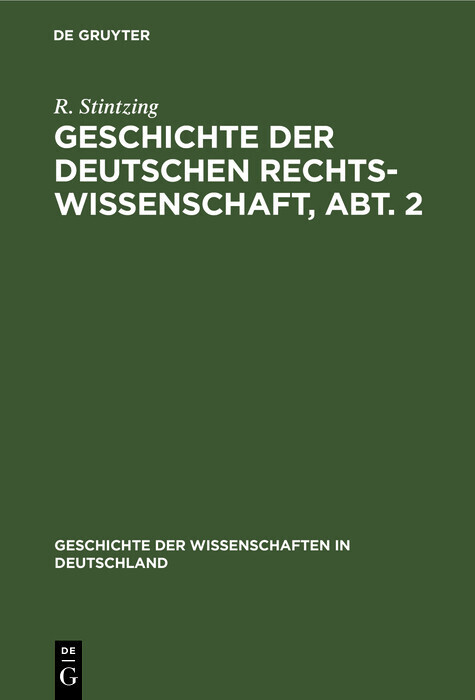 Geschichte der deutschen Rechtswissenschaft, Abt. 2 main product photo