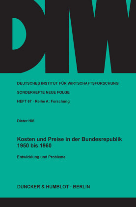 Kosten und Preise in der Bundesrepublik 1950 bis 1960.