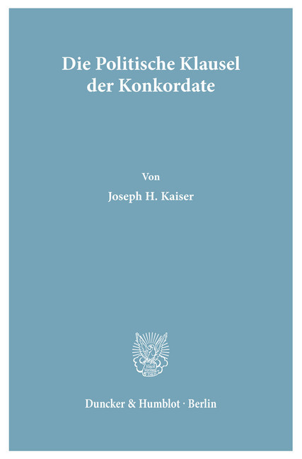 Die Politische Klausel der Konkordate. main product photo