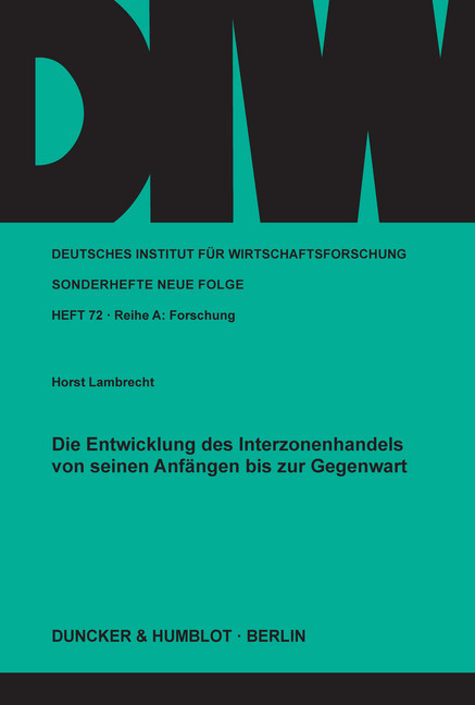 Die Entwicklung des Interzonenhandels von seinen Anfängen bis zur Gegenwart. main product photo