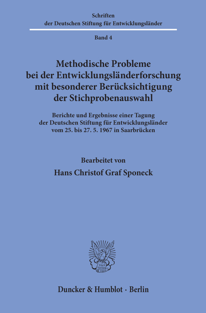 Methodische Probleme bei der Entwicklungsländerforschung mit besonderer Berücksichtigung der Stichprobenauswahl. main product photo